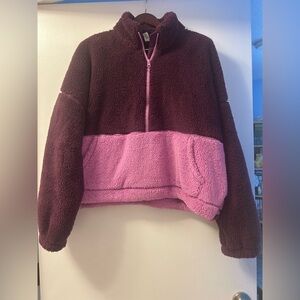 Two-Tone Fleece Pullover